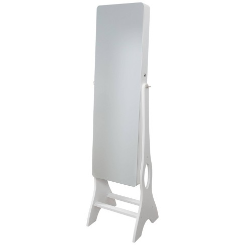 Ruby cash Mirrored Jewelry Armoire White Full length Mirror With Jewelry Storage Mdf Frame Metal Hardware 61 Height Target