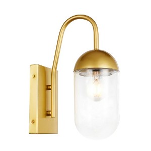 Elegant Lighting Kace 1 light Brass and Clear glass wall sconce - 1 of 4