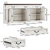65" Large Buffet Storage Cabinet, Farmhouse Kitchen Sideboard Buffet with 3 Drawers and 4 Doors, Coffee Wine Bar Cabinet with Storage, Walnut - 3 of 4