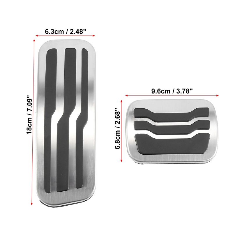 Unique Bargains Car Non-Slip Accelerator Gas Fuel Brake Pedal Pad Cover Kit for Ford Explorer 2010-2019 Black Silver Tone 1 Set, 3 of 7