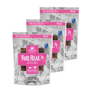 Phelps Wellness Collection Fur Real Skin & Coat Salmon & Chicken Recipe Dog Treats 4.5 oz, 3 Pack - 1 of 3
