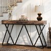 Lantine 55" Console Tables for Entryway, Industrial Wooden Sofa Table, Entryway Furniture with Geometric Metal Base for Living Room, Hallway - 2 of 4