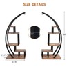 COZONY 5-Tier Metal Indoor Plant Stand — Half Moon Round Shelf with 4 Hooks, Tiered Garden Plant Holder for Home, Balcony & Living Room - 2 of 4