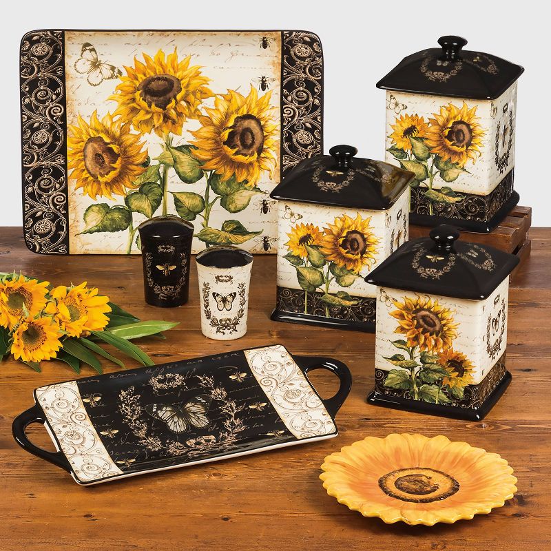 Certified International French Sunflowers Canisters - Set of 3 (56, 60, 96 oz.), 2 of 3