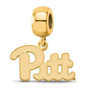 Black Bow Jewelry 14k Yellow Gold Plated Sterling Silver Pittsburgh Panthers NCAA Bead Charm - 1 of 4