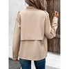 Coolmee Women Casual Stand Neck Long Sleeve Button Zipper Jacket With Front Pockets Commuting Simple Workwear Style - 3 of 4