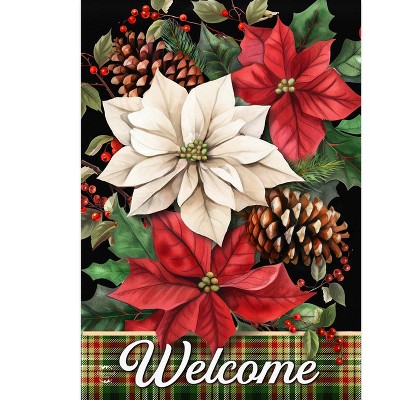 Briarwood Lane Winter Christmas Garden Flag 12x18 For Outdoor Mixed Poinsettias For Christmas Garden Flag Flags For Outside