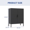 Metal Storage Cabinet with Doors and Adjustable Shelves, Freestanding Sideboard Buffet Cabinets, Utility Cabinet Accent Cabinet for Living Room - 2 of 4