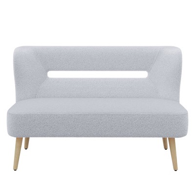 Beautyolove 46.5 in. W Blue Velvet Upholstered Open Back 2-Seater Loveseat Sofa with Solid Wood Legs