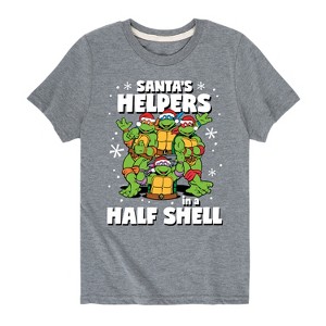 Boys' - Teenage Mutant Ninja Turtles - Santas Helpers In A Half Shell Short Sleeve Graphic T-Shirt - 1 of 4