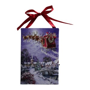 Northlight Christmas LED Fiber Optic Christmas Tree and Santa Sleigh Wall Decoration - 1 of 4