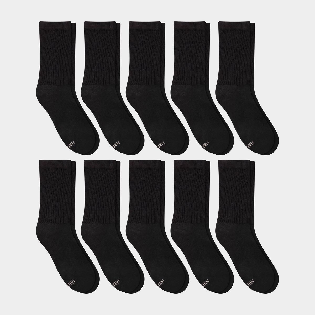 Hanes Women's Extended Size Cushioned 10pk Crew Socks - 8-12 - thumbnail 5