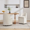 GDFStudio Galen Modern Chenille Upholstered Dining Chair with Universal Wheels - 2 of 4