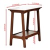 SKRAN Retro Reddish Brown Narrow Slate Side Table with Storage Shelf, Small End Table for Living Room Small Spaces Entryway Farmhouse, Bedside Table - 3 of 4
