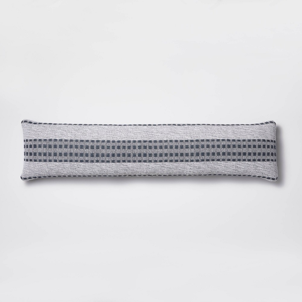 Bed Lumbar Woven Texture Stripe Decorative Throw Pillow Slate Blue - Threshold™ designed with Studio McGee: Cotton Ribbed, Indoor Use