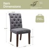 Set of 2 Tufted Upholstered Dining Chairs with High Back and Wood Legs, Fabric Parsons Side Chairs for Kitchen or Dining Room - 2 of 4