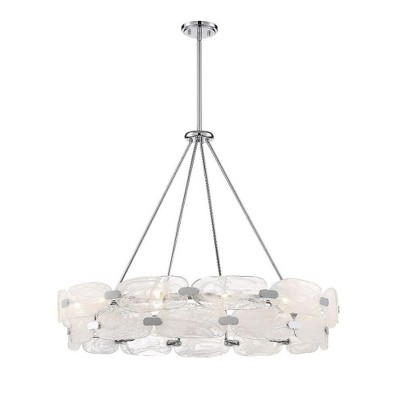 Vasare 12-Light Chrome Pendant with Marble Glass