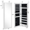 Wall/Door Mounted Jewelry Cabinet Full Screen Mirror Armoire Organizer w/ 6 LEDs - 3 of 4