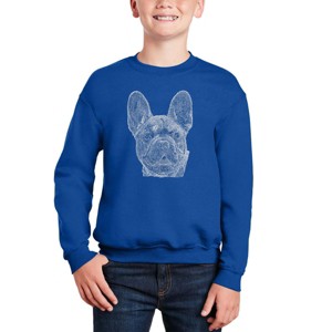LA Pop Art French Bulldog - Boy's Word Art Crewneck Sweatshirt - 1 of 3