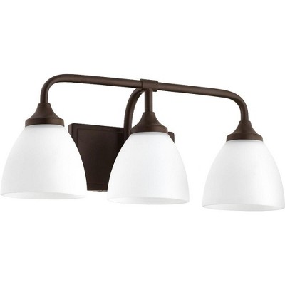 Quorum Lighting Enclave Glass 3-Light Oiled Bronze Wall Sconce