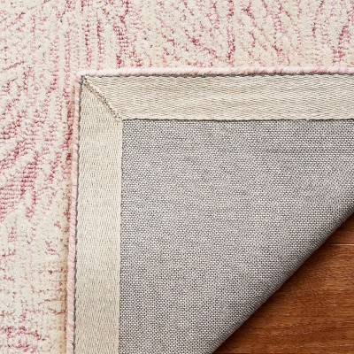 Handmade Pink and Ivory Wool Tufted Area Rug 3' x 5'
