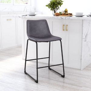 Zuo Smart Counter Stool (Set of 2) Charcoal - 1 of 4