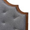 Baxton Studio King Premala Fabric and Wood Headboard Gray/Walnut Brown: Tufted Design, Adjustable Height - 4 of 4