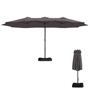 CLIHOME 15ft Patio Maket Umbrella with Base - 1 of 4