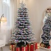 6.5ft Mountain Pine Artificial Christmas Tree with Pre-Lit 400 LED Lights, Snow Flocked & Hinged, 990 Branch Tips for Holiday Party Decoration, Green - 4 of 4