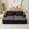 CENGHU Corduroy Upholstered Sofa Couch, Bean Bag Chair, Sponge Sectional Sofa Lounge Chair with Ottoman, Single Sofa Sleeper Chair - 3 of 4