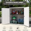 Syemin Storage Shed, Waterproof Storage Shed, Double Shelves for Cleaning Tools and Garden Accessories, White, 34.3"*15"*36.2" - 3 of 4