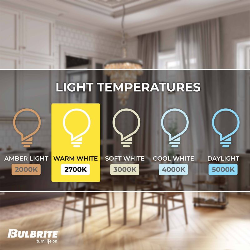 Bulbrite 4pk 5W LED Filament Light Bulbs Clear, 5 of 9