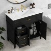 ChicFurnit Bathroom Storage Cabinets Bathroom Floor Storage Cabinet Functional Bathroom Cabinet with Drawer for Bathroom, Black, 36"*18.5"*34.4" - 4 of 4