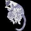Men's Design By Humans Cat Snake Flowers Tattoo By jess1586 Tank Top - 2 of 4