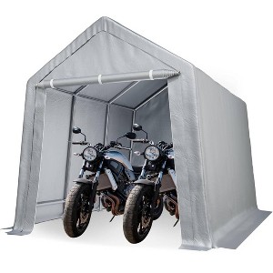 GustoWave 10x15 FT Outdoor Storage Shed Carport Canopy, Portable Garage for Motorcycle, Garden Tools - 1 of 4