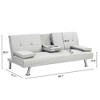 NicBex 66.1 Inch Convertible Folding Futon Sofa Bed with 2 Cup Holders and Stainless Legs for Living Room,Office,Bedroom,White - 3 of 4