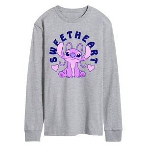 Men's - Lilo and Stitch - Angel Sweetheart Long Sleeve Graphic T-Shirt - 1 of 4