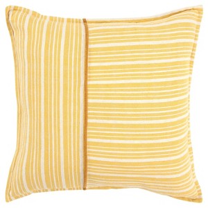 20"x20" Oversize Striped Poly Filled Square Throw Pillow - Rizzy Home - 1 of 4