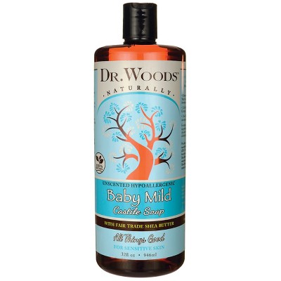 Dr. Woods Body Washes Baby Mild Castile Soap with Fair Trade Shea Butter - Unscented - 32 fl oz