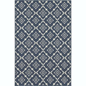 Oriental Weavers Meridian 5703B Navy/ Ivory Indoor/Outdoor Area Rug - 8'6" x 13' - 1 of 2