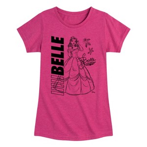 Girls' - Disney Princess - Belle Fitted Short Sleeve Graphic T-Shirt - 1 of 4