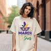 Simply Sage Market Women's Mardi Gras mask Sparkle Short Sleeve Garment Dyed Tee - 2 of 3