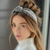 Wrapables Wide Knotted Headbands, Top Knot Headbands for Women and Girls, Black Tweed - 4 of 4