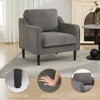 GustoWave Mid-Century Accent Chairs, Modern Linen Fabric Armchair, Comfy Sofa Chairs with Scooped Arms, Reading Chair High Back - 4 of 4