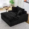 Compact Modern Oversized Sofa with Plush Sponge Cushion and 2 Accent Pillows for Living Room -3irtyhousy - 2 of 4