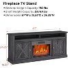 Homhougo Fireplace TV Stand for TVs Up to 67", Farmhouse 67" Fireplace Entertainment Center with Adjustable Color, Remote Control, Black - 2 of 4