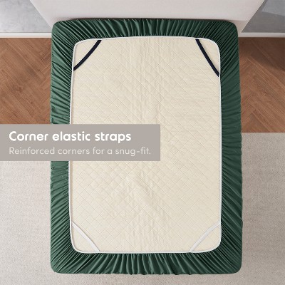 California King Dark Green Microfiber Deep Pocket Fitted Sheet