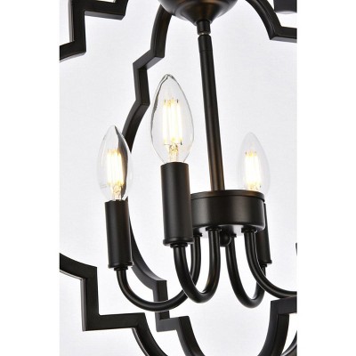 Sandara Black Metal 4-Light Adjustable Pendant