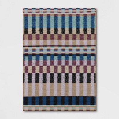 5'x7' Blocked Stripes Outdoor Area Rug - Threshold™