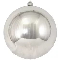 Christmas by Krebs Silver and White Shatterproof Christmas Ball Ornament 10" (250mm)